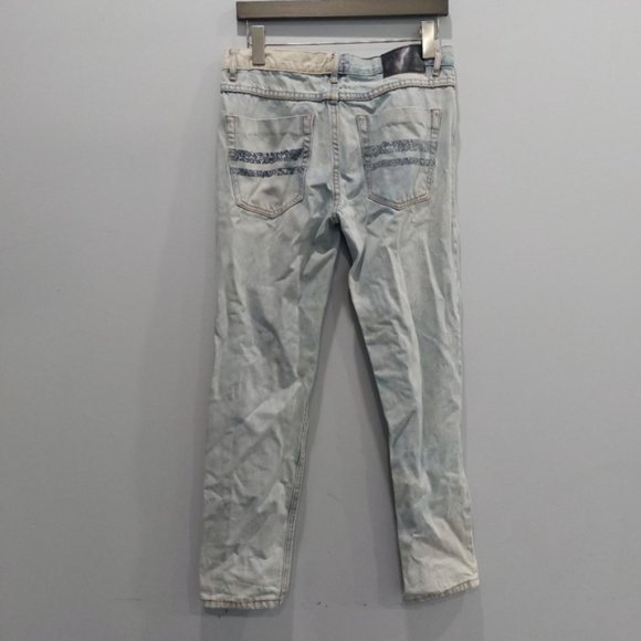 One Teaspoon Awesome Baggies Distressed Boyfriend Jeans Acid Wash - Picture 5 of 9